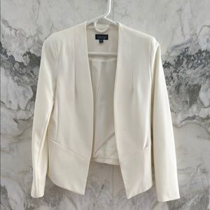 Topshop Cream Blazer Modern Collarless Design